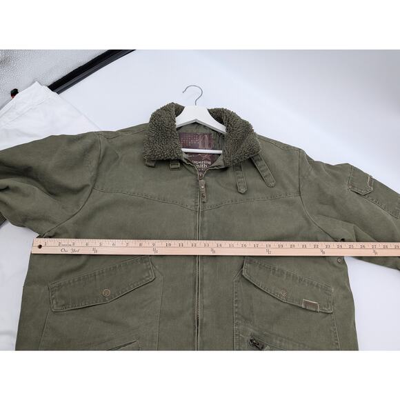 Whispering Smith Bomber Trucker Jacket Sherpa Lined Collar Men's XL Chore Work - Picture 7 of 9